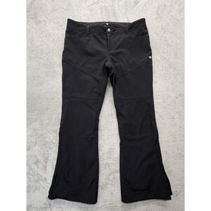 Obermeyer Ski Snow Pants Women Measured 42x32 Black Fleece Lined Stretch Bootcut